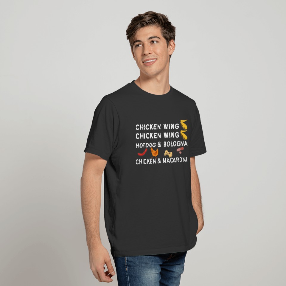 Funny Chicken Wing Hotdog Lyrics T-shirt
