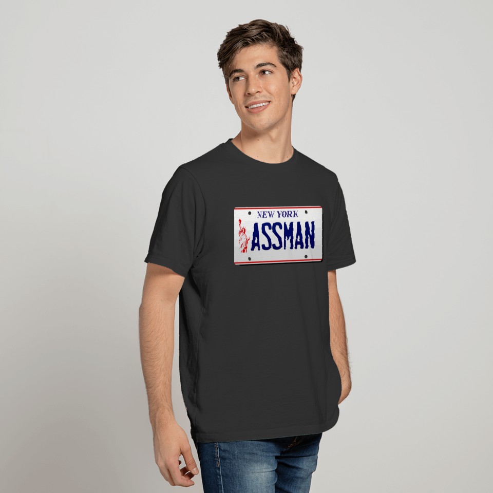 Assman New York License Plate Funny T-shirt