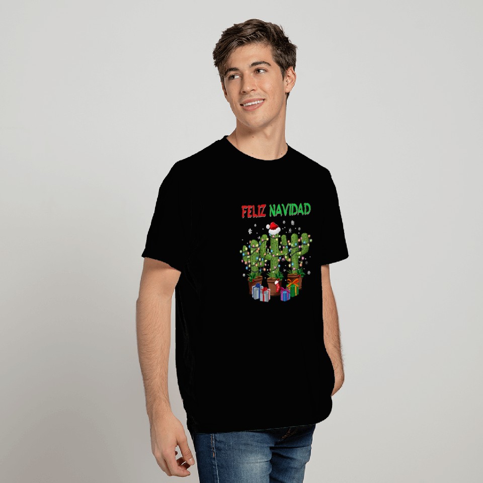 Felix Navidad Cactus Christmas Tree Lights T Shirts