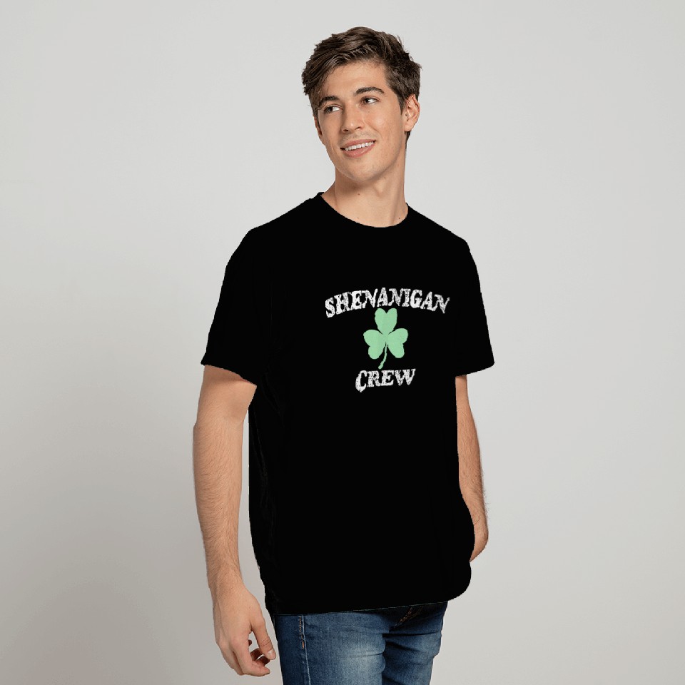 Dark Heather Grey Shenanigan Crew St Patricks Day T Shirts