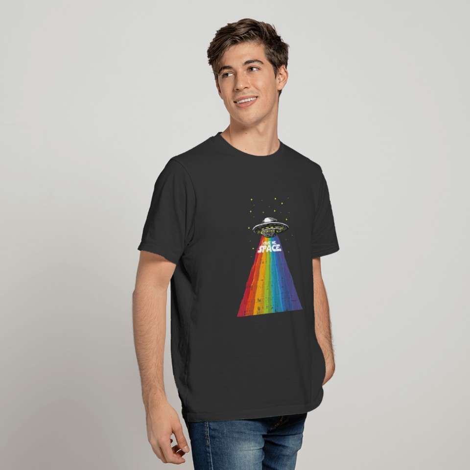 UFO Alien Gay Pride Rainbow Space Ship Funny LGBT T Shirts