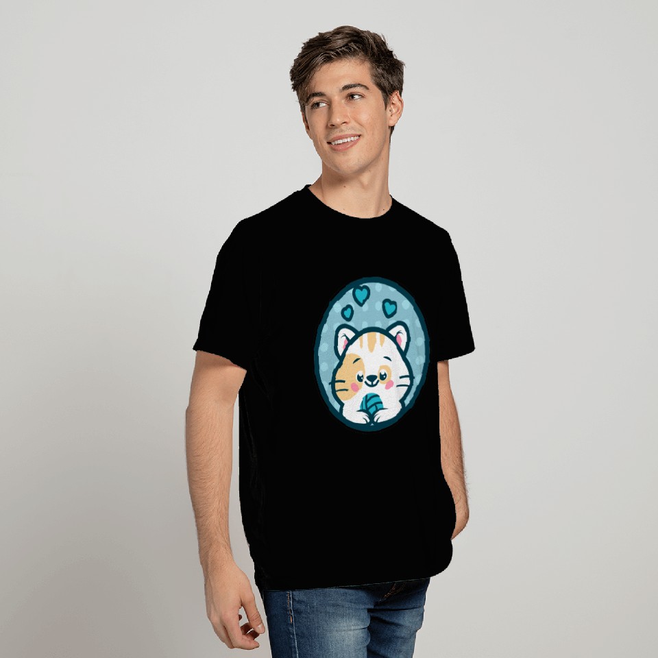 Kawaii Cat Playing Wool Ball T Shirts
