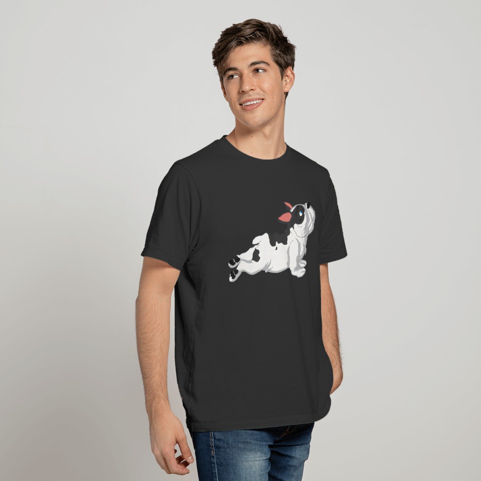 French Bulldog Yoga White Black Breeding French T Shirts