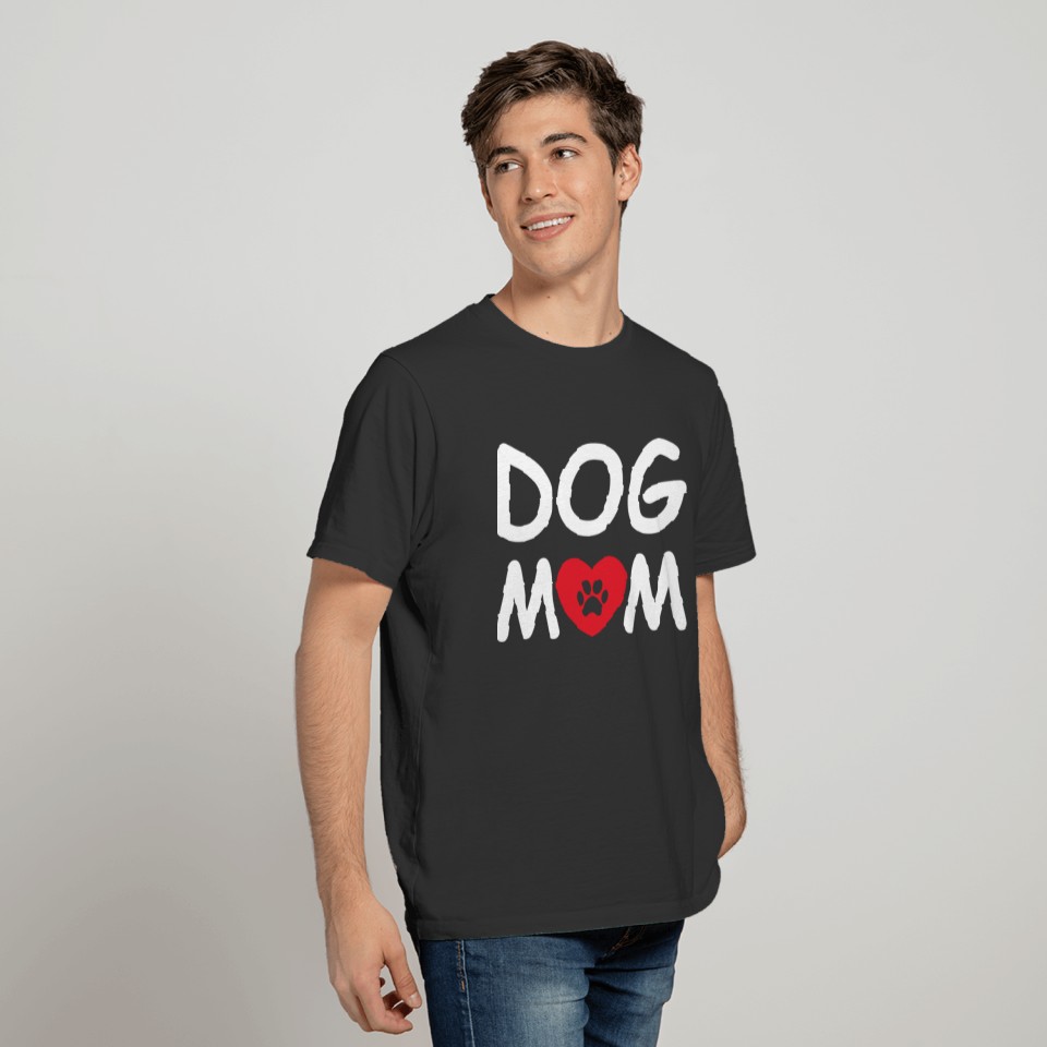Mom Dog with Red Heart Gift Shirt T-shirt