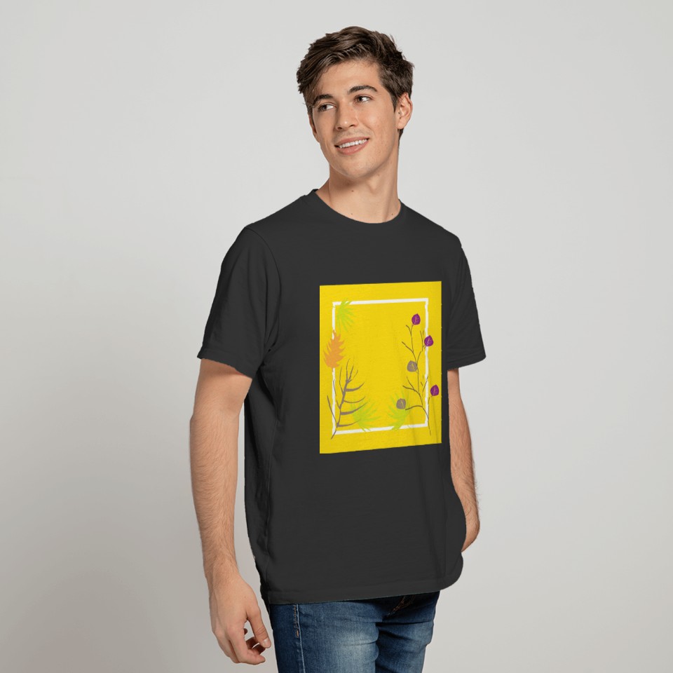 Colorful leaf and flower pattern T Shirts