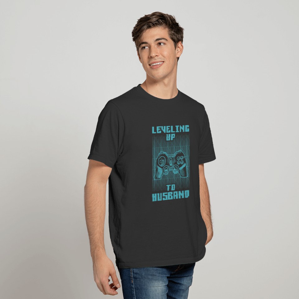 Leveling Up To Husband Funny Bachelor Party Gift T-shirt