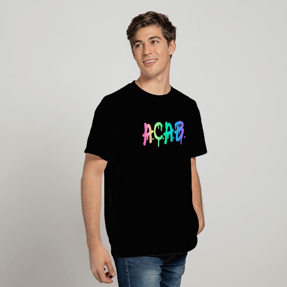 ACAB Rainbow Drip T Shirts