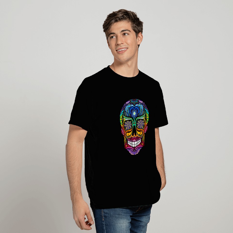 Skull Carnival Floral Print T Shirts
