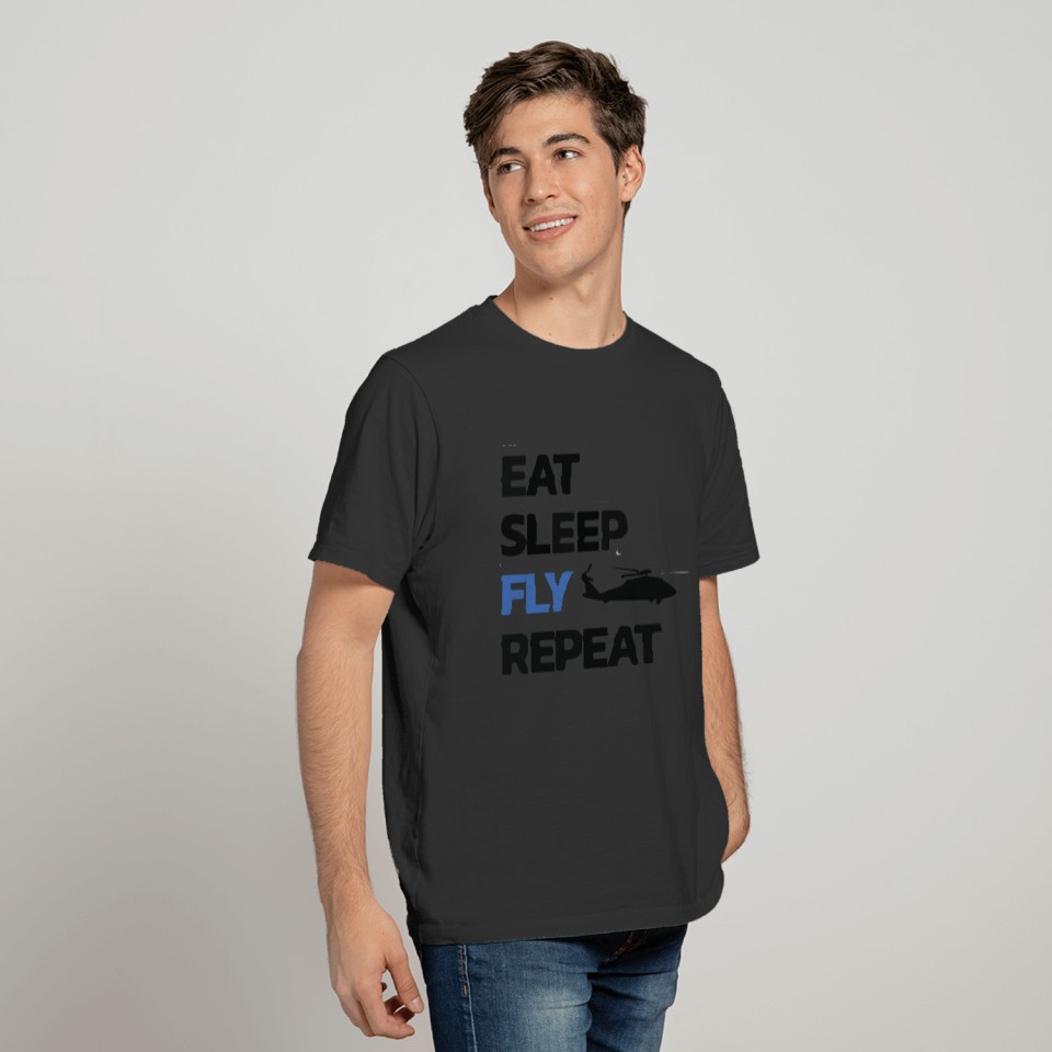 eat sleep fly repeat T-shirt