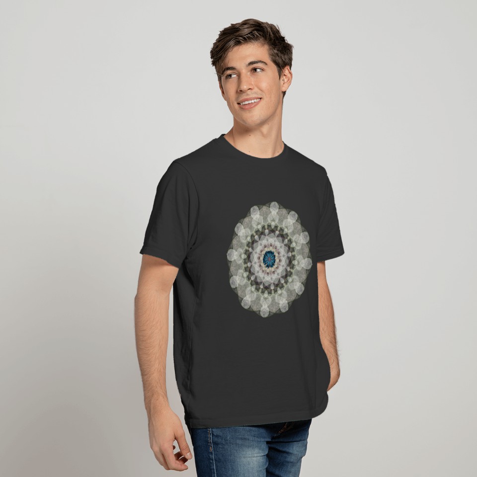 Gritty Blossoming Circle Mandala Abstract Art De T Shirts