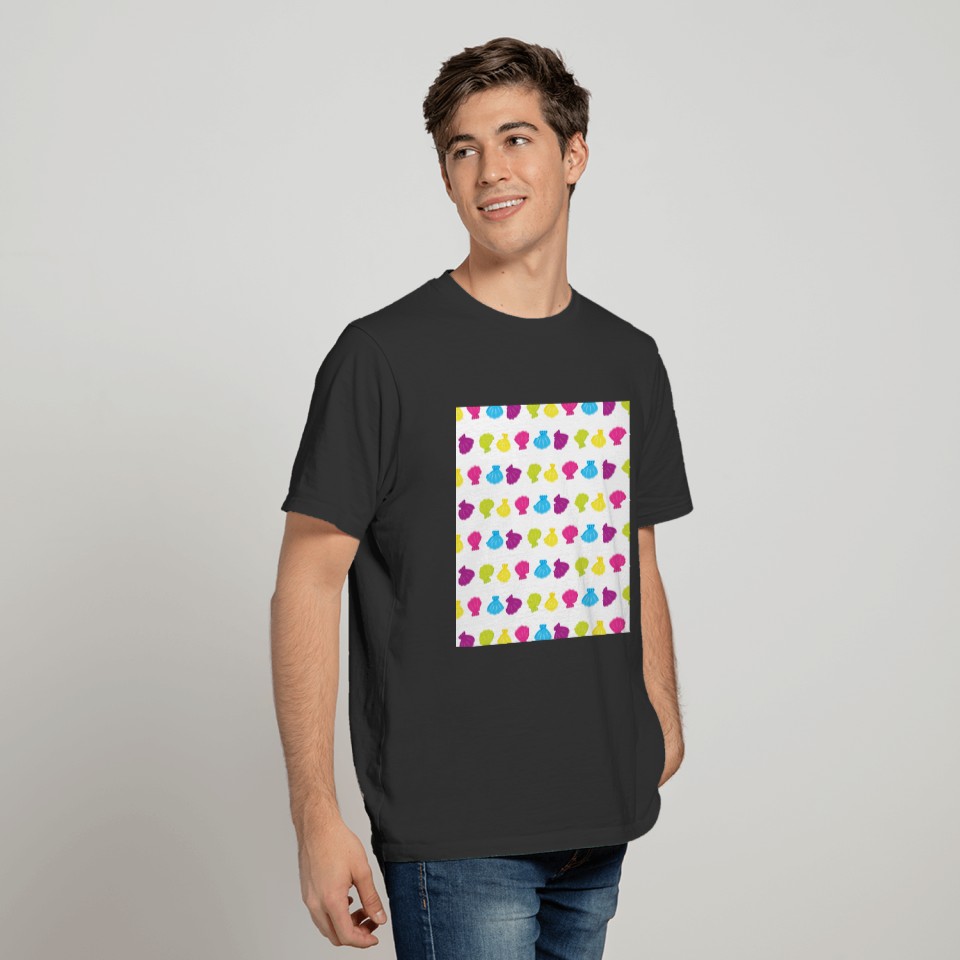 Summer Neck Gaiter Colorful Scallop Shells Neck T-shirt