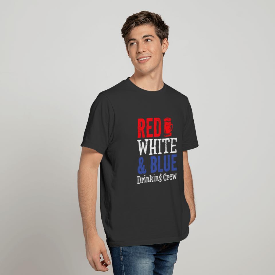 Red White and Blue Drinking Crew T-shirt
