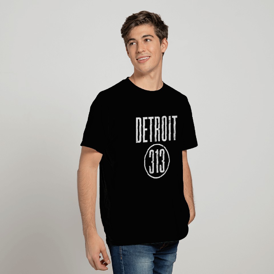 Detroit 313 Area Code Vintage T Shirts