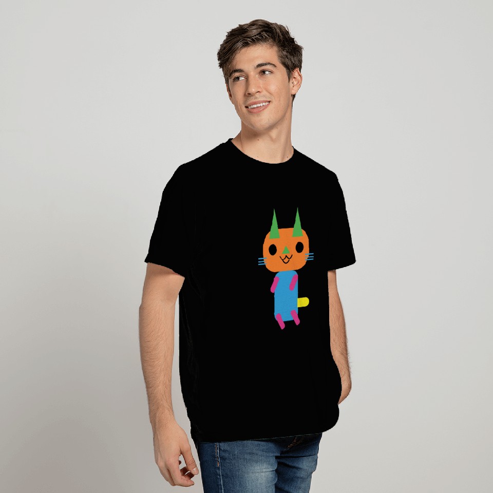 Cat Rectangle And Triangle Shape T Shirts