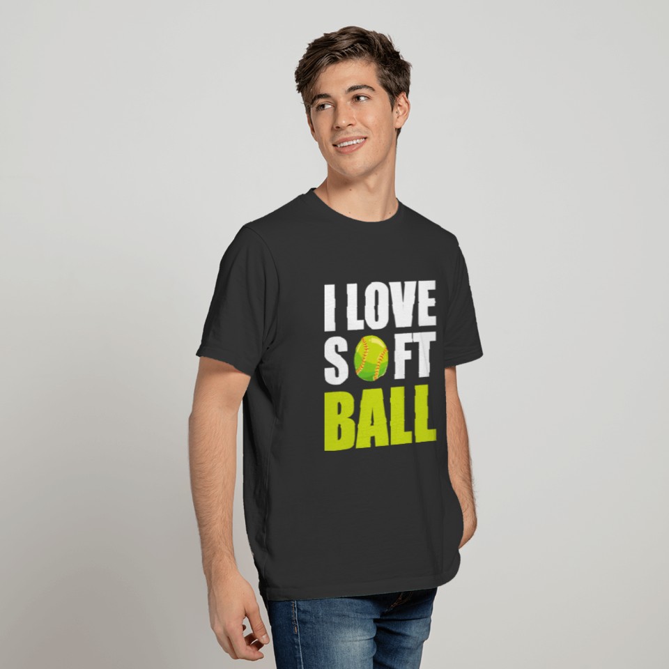 Softball Team Coach Player I Love Softball T-shirt