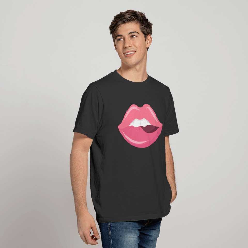 Biting lip T-shirt