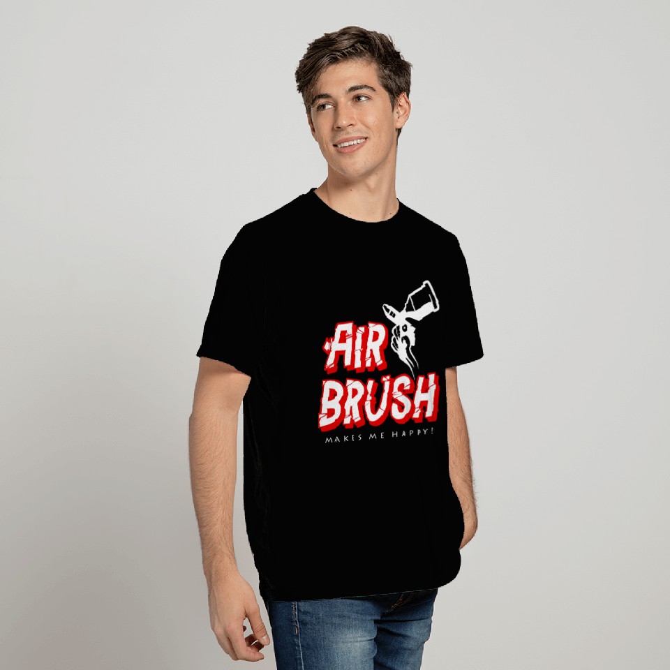 Airbrush makes me happy gift idea cool T Shirts