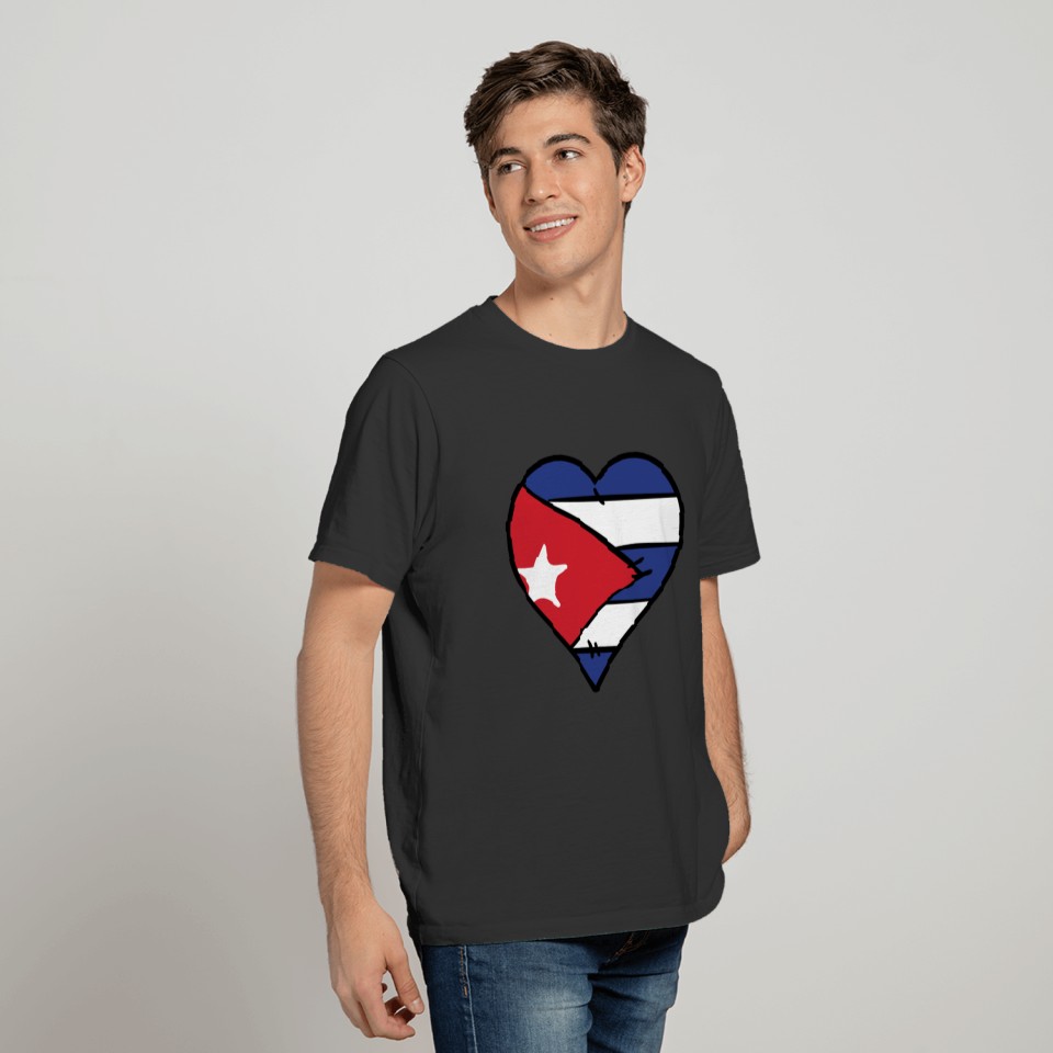 Cuba Heart Cuban Flag T-shirt