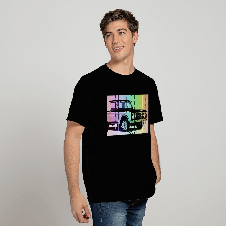 Ford Bronco Retro Rainbow T Shirts