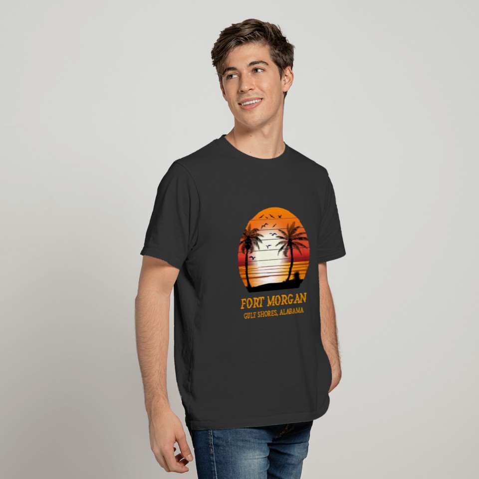 Fort Morgan Gulf Shores Albm Vintage Sunset Sun T Shirts