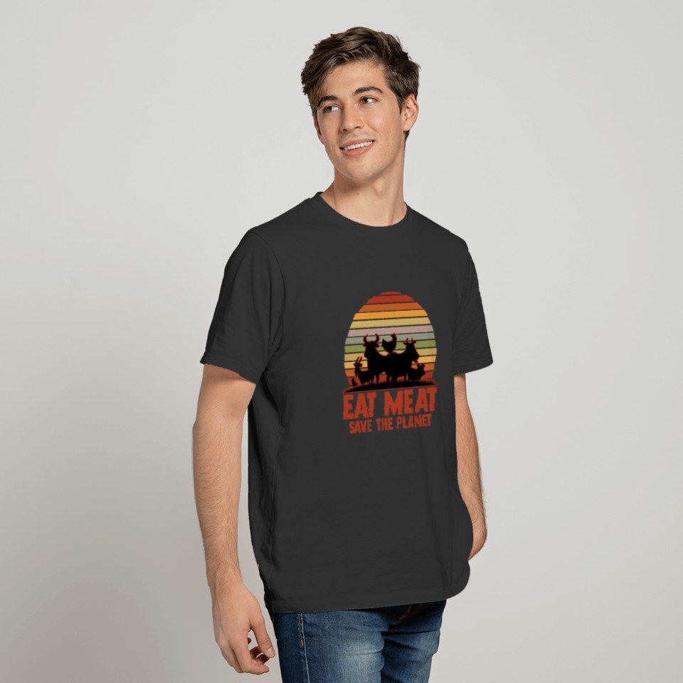 Eat Meat Save The Planet Meat Eater Grill Master T-shirt