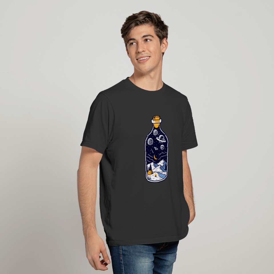 Mountain at night in a bottle T-shirt
