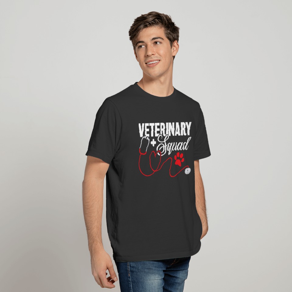 Vet Veterinary Squad Paw Heart T-shirt
