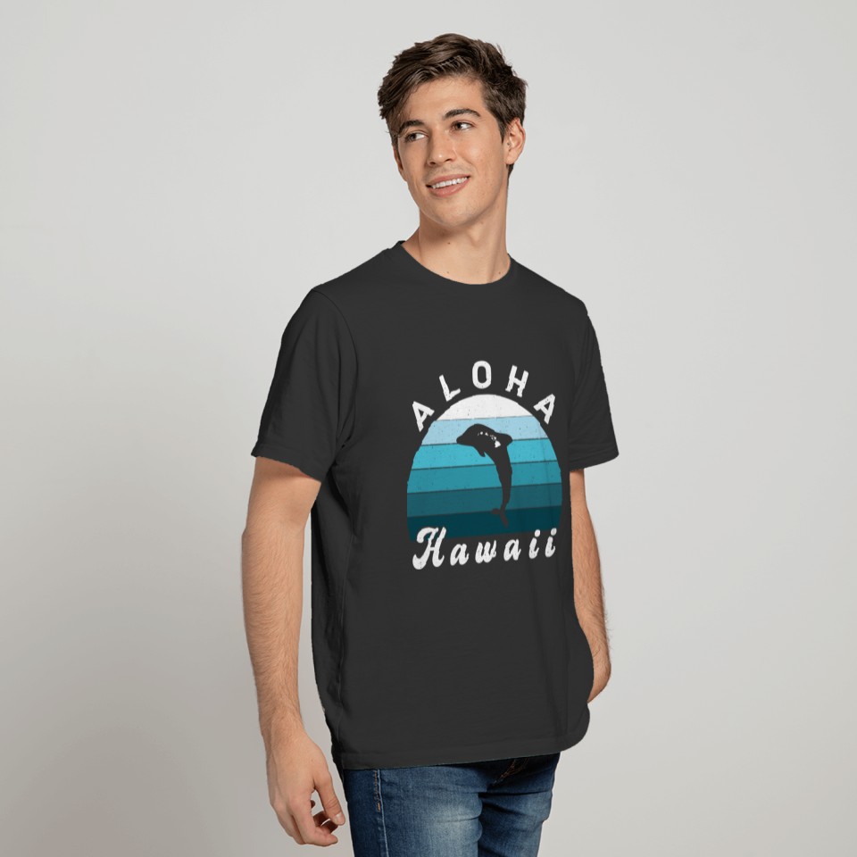 Aloha Hawaii Hawaiian Island Dolphin T-shirt