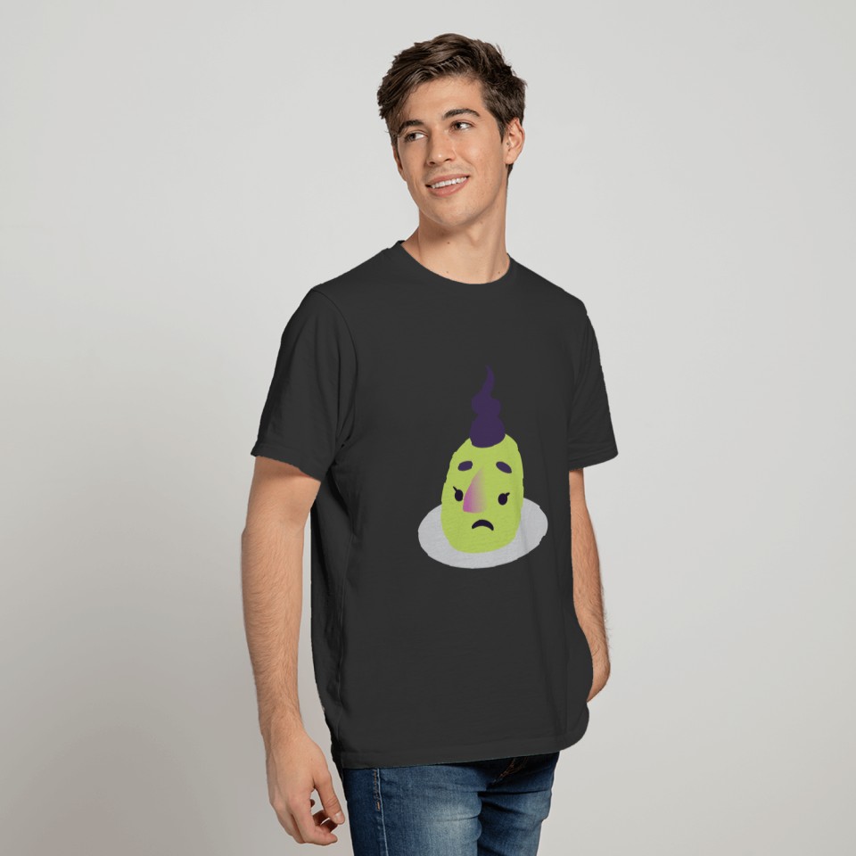 Unhappy green Halloween witch Pudding T Shirts