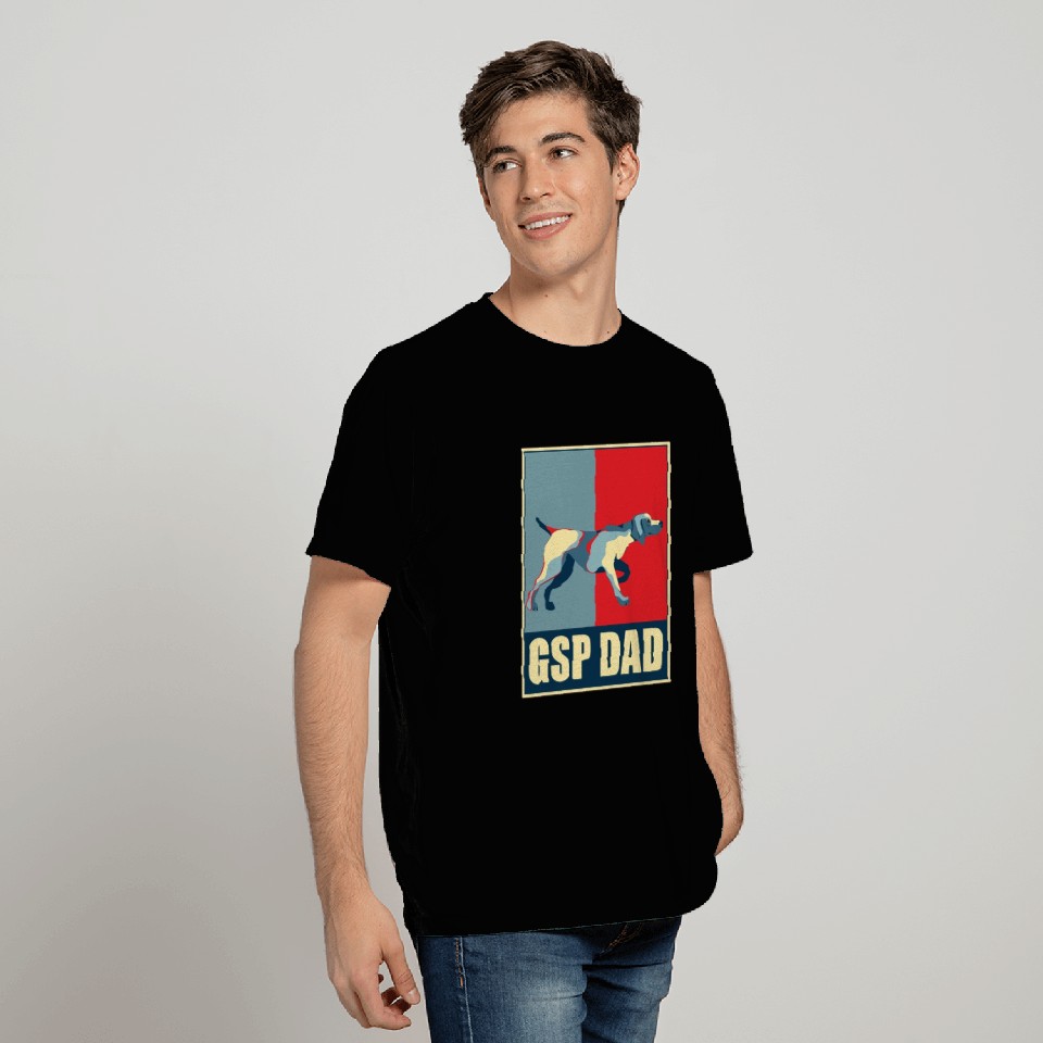 German Shorthair Pointer For GSP Dad Retro T Shirts