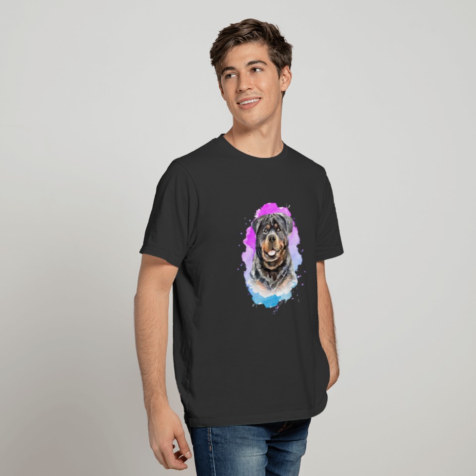Colorful Rottweiler Dog T Shirts