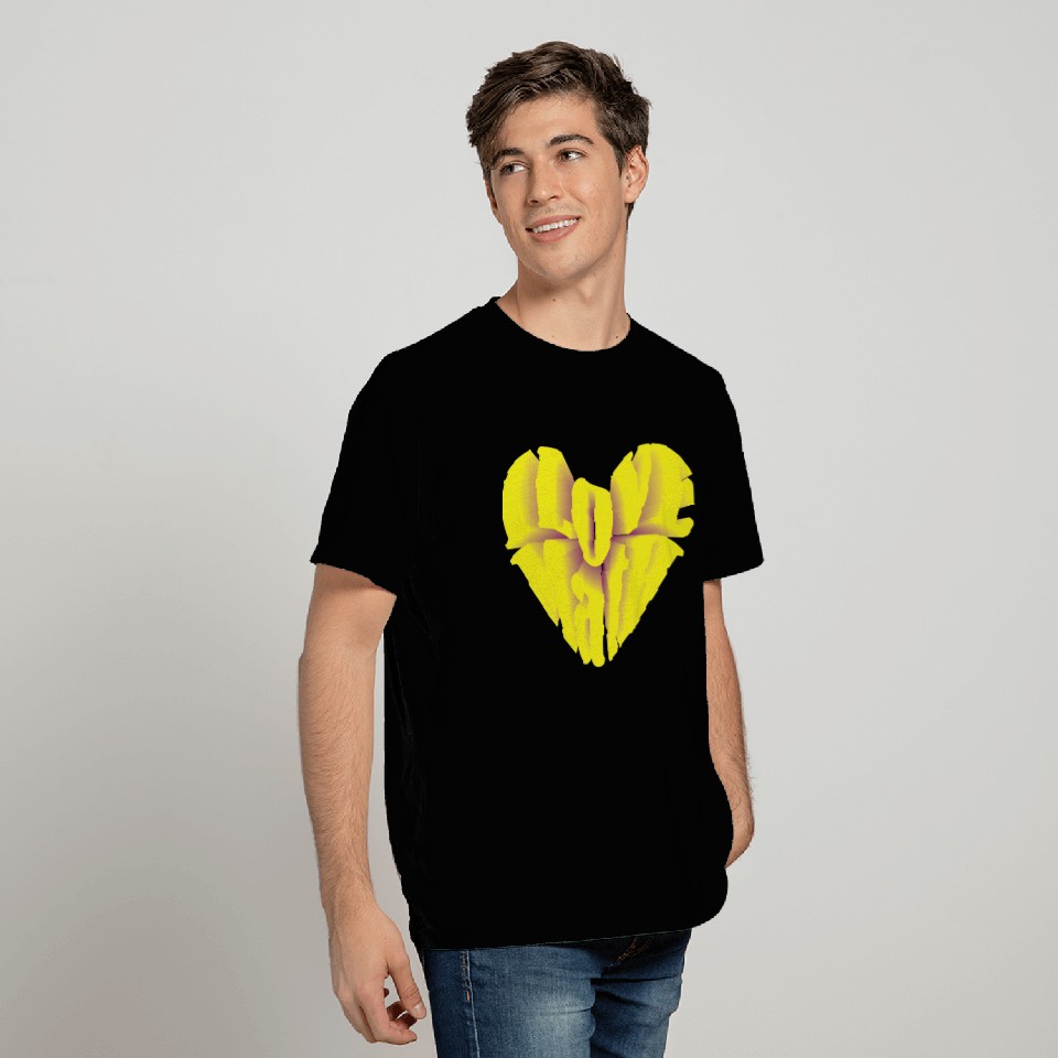I love math yellow typography I heart T Shirts