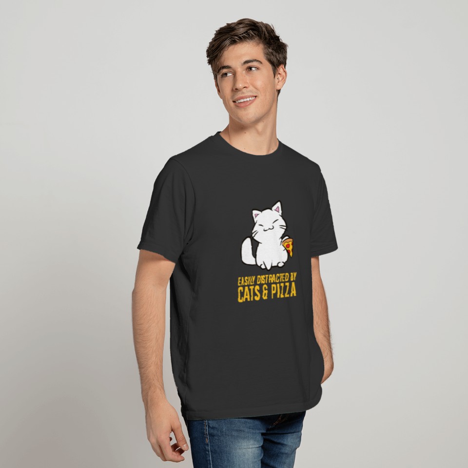 Easily Distracted By Cats Funny Cat T-shirt