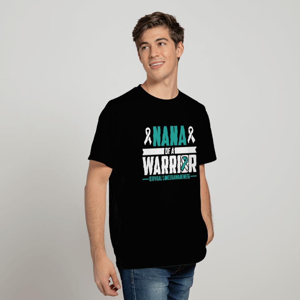 Nana Cervical Cancer Awareness Warrior Teal White T Shirts