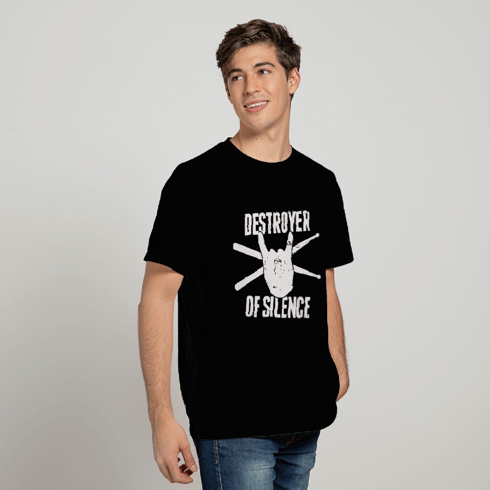 Destroyer Of Silence Percussion Drums Drummer T Shirts