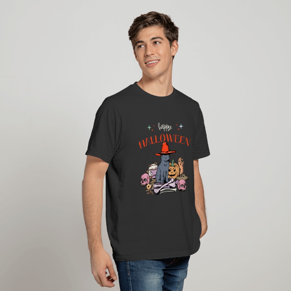 Halloween T Shirt Cat T-shirt