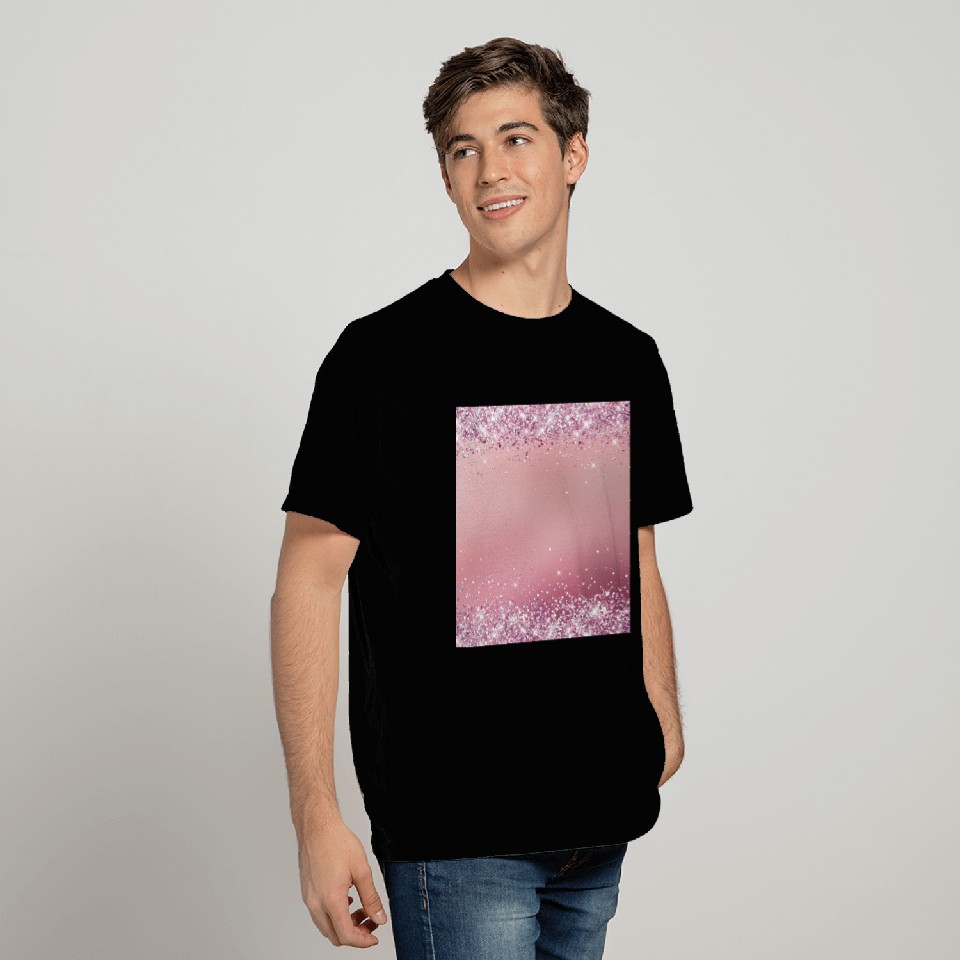 Rose Gold Pink Holographic Glitter T Shirts