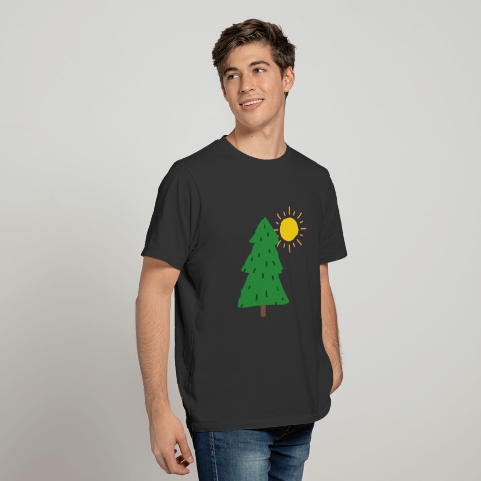 Cute Tree and Sun Design for Kids T-shirt