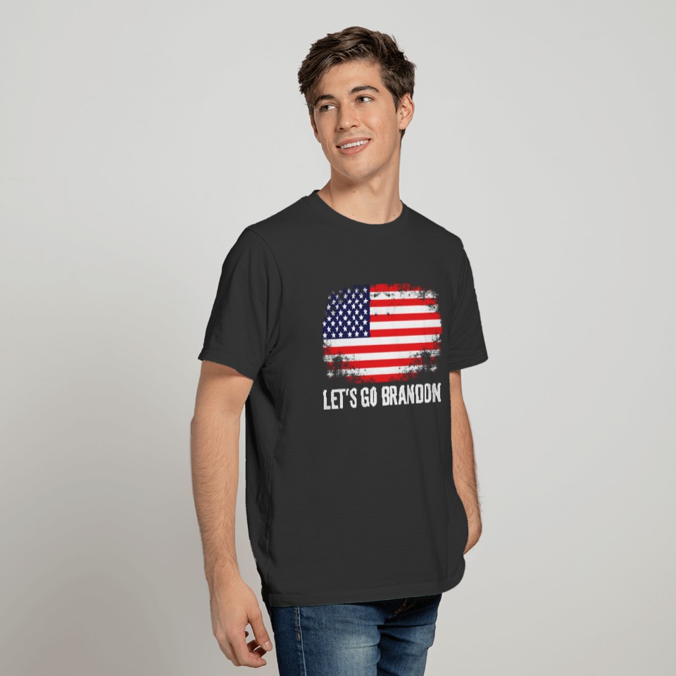 Let s Go Brandon Conservative Anti Liberal US Flag T-shirt