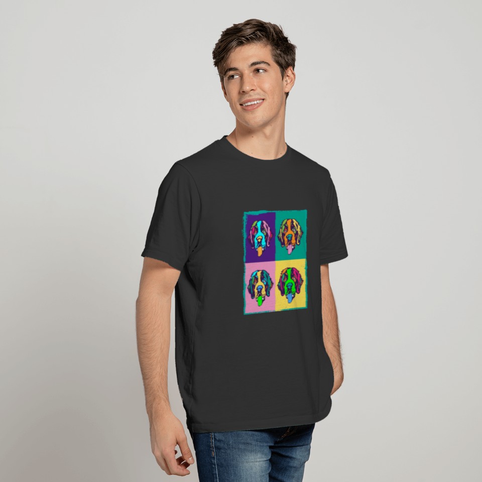 Dog Lover I Pop Art Saint Bernard T Shirts