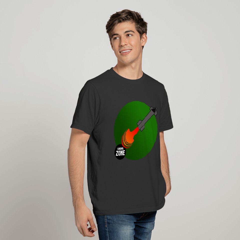 space rocket landing T-shirt