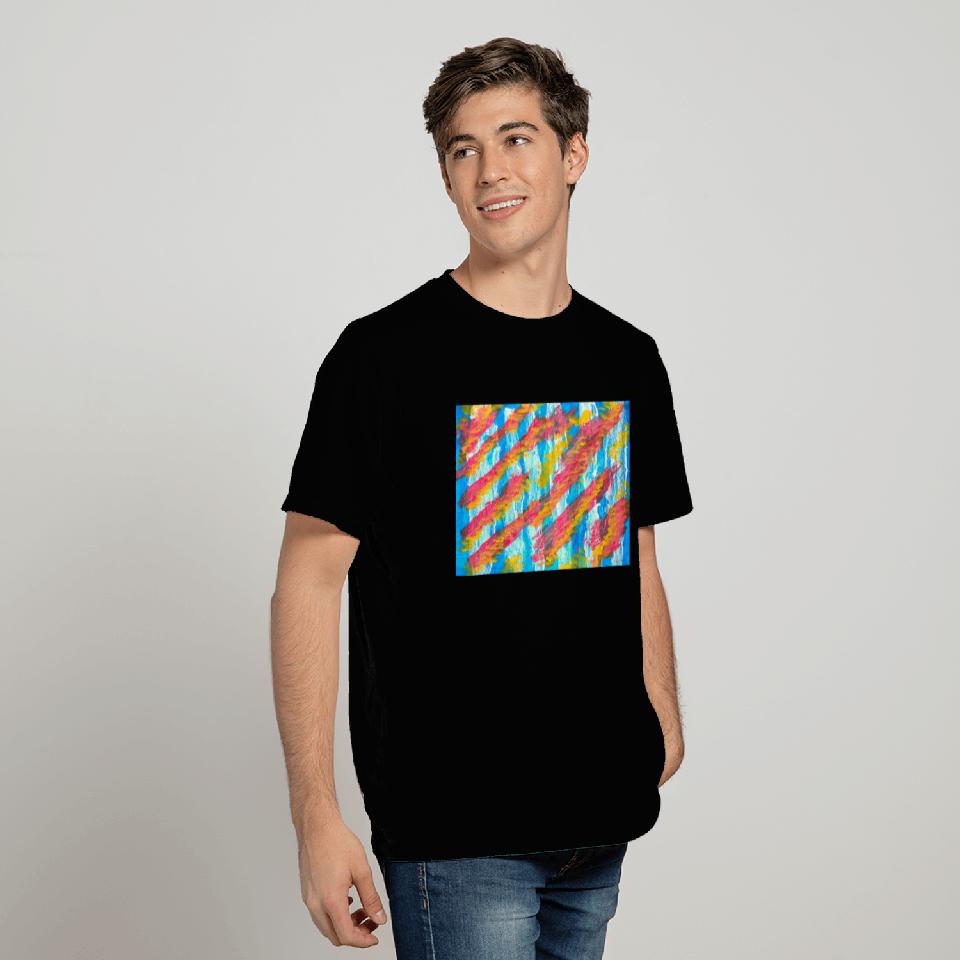 Abstract Cool Blue Red Yellow White T Shirts