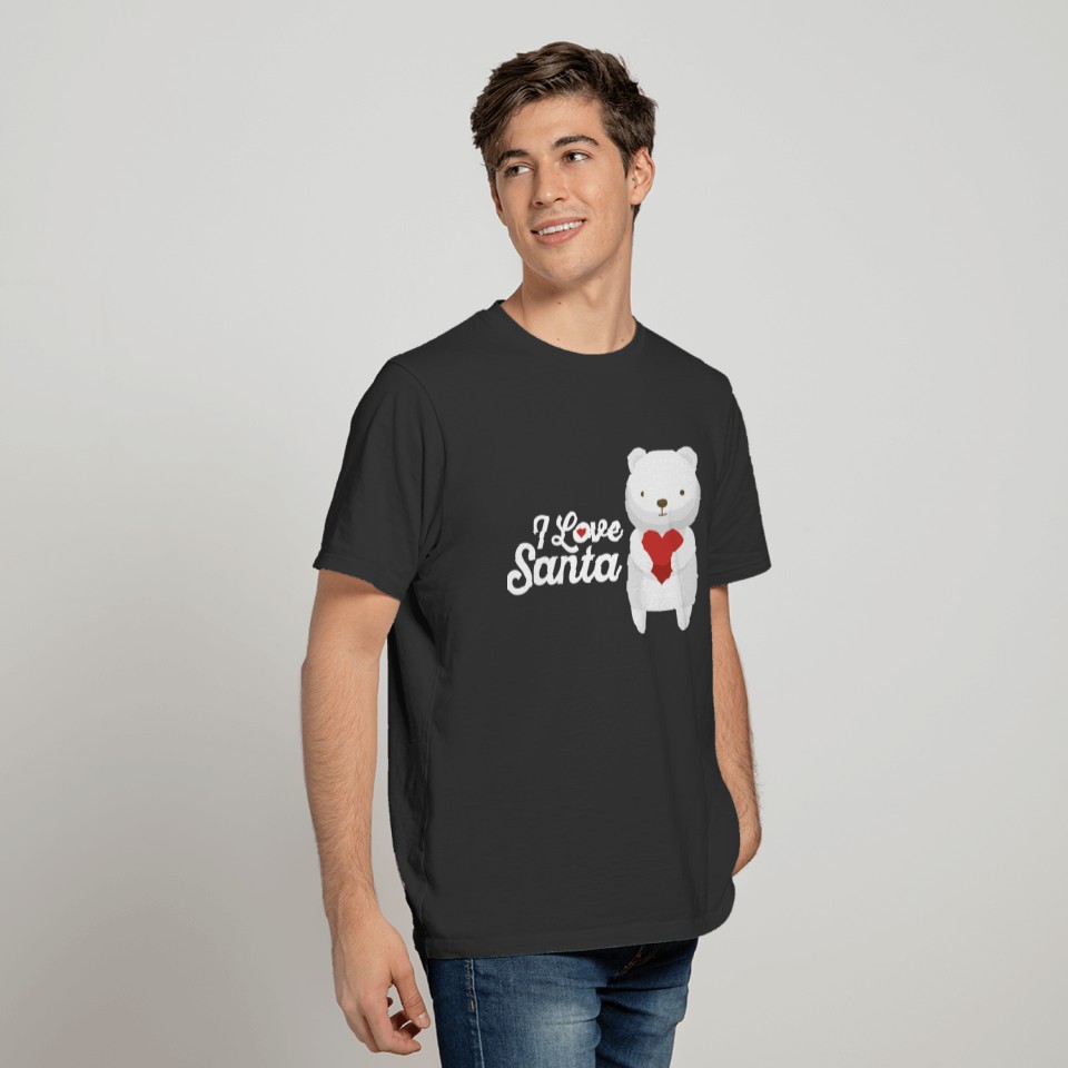 I Love Santa Polar Bear Christmas T-shirt
