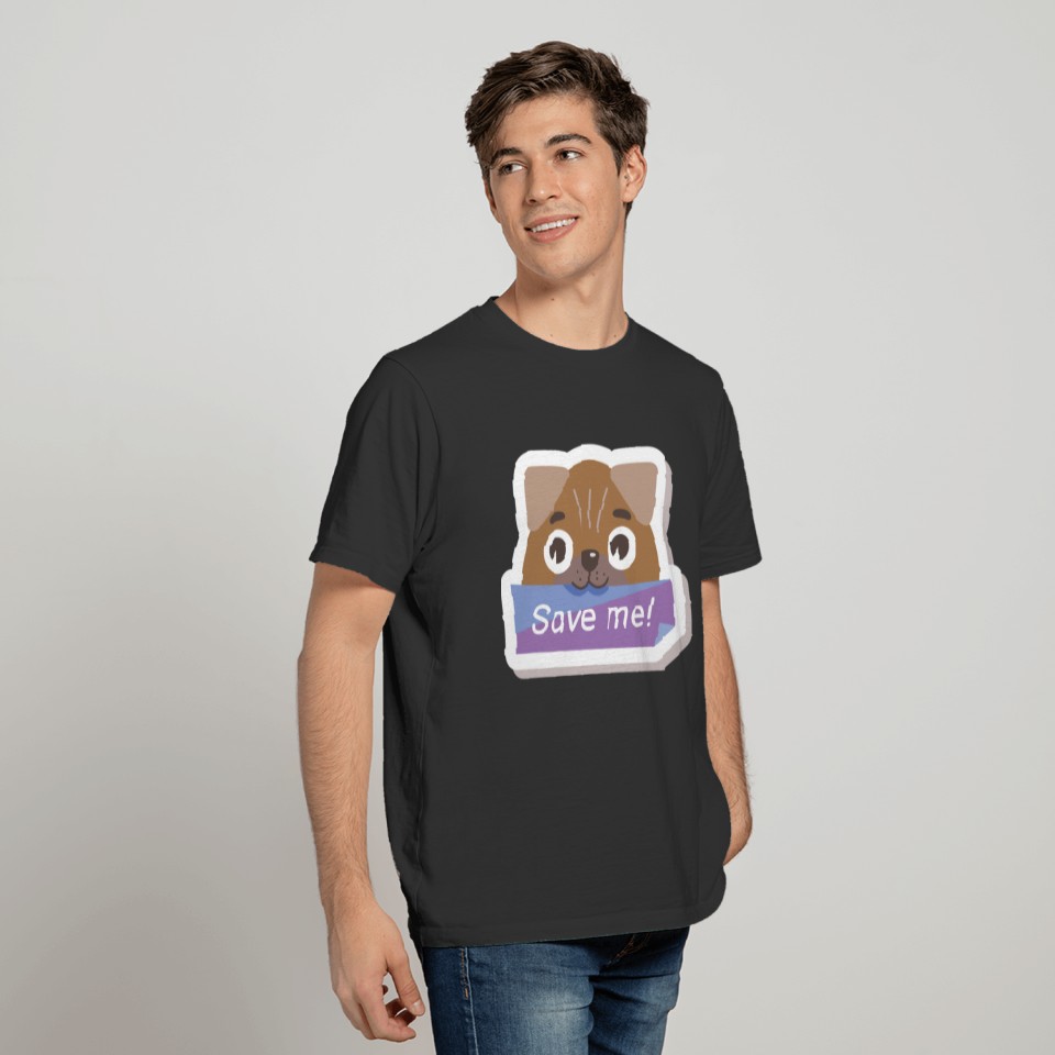 save me dog adopt funny art T Shirts