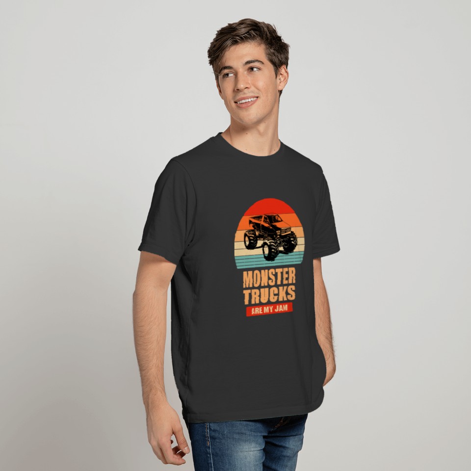 Monster Trucks Are My Jam Vintage Retro Funny Gift T Shirts