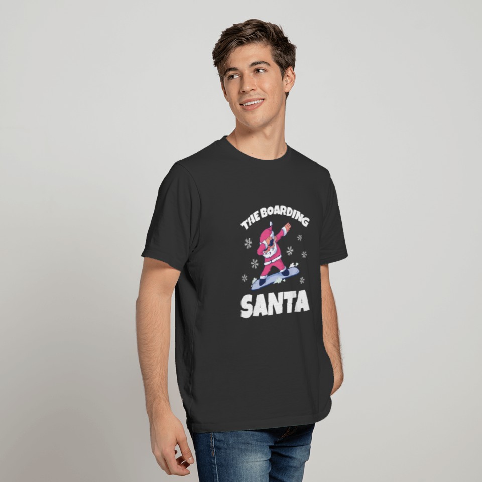 Snowboarding Dabbing Santa Claus Snowboarder Santa T-shirt