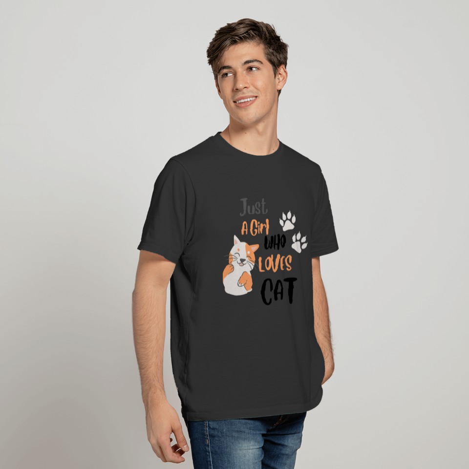 Just A Girl Who Loves cat, Cute cat Outfit T-shirt