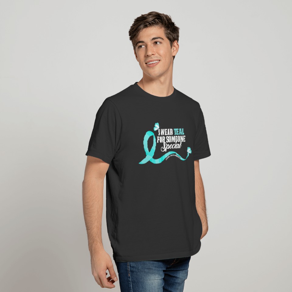 I Wear Teal Cervical Cancer Awareness Ribbon T Shirts