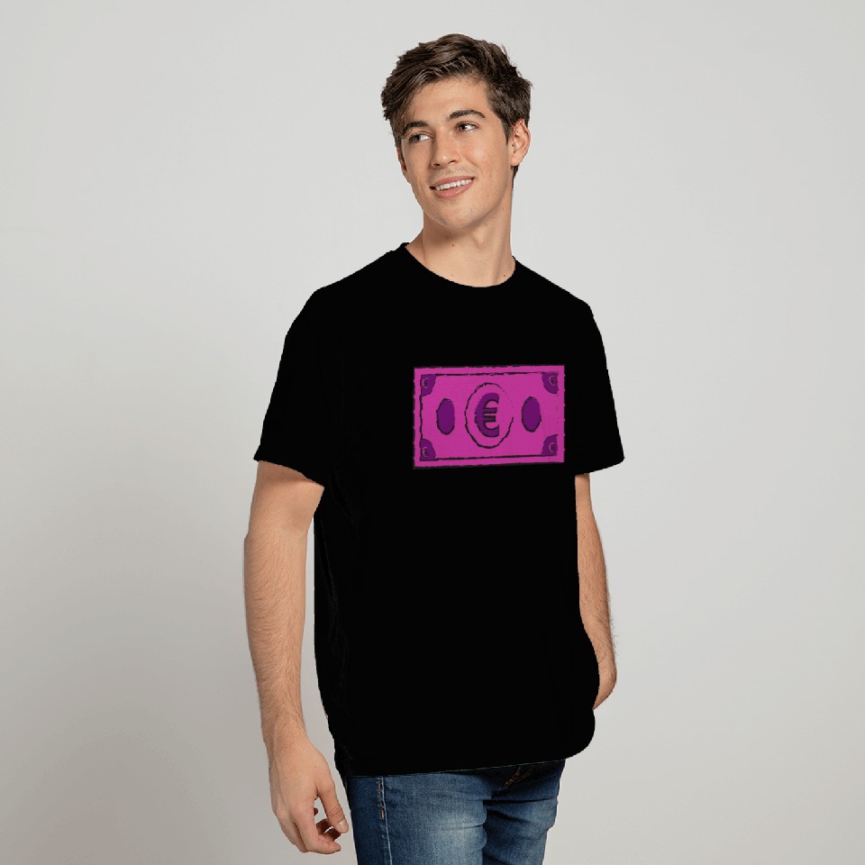 Pink Euro Bill € Bank note Face Mask Bling Bling T Shirts