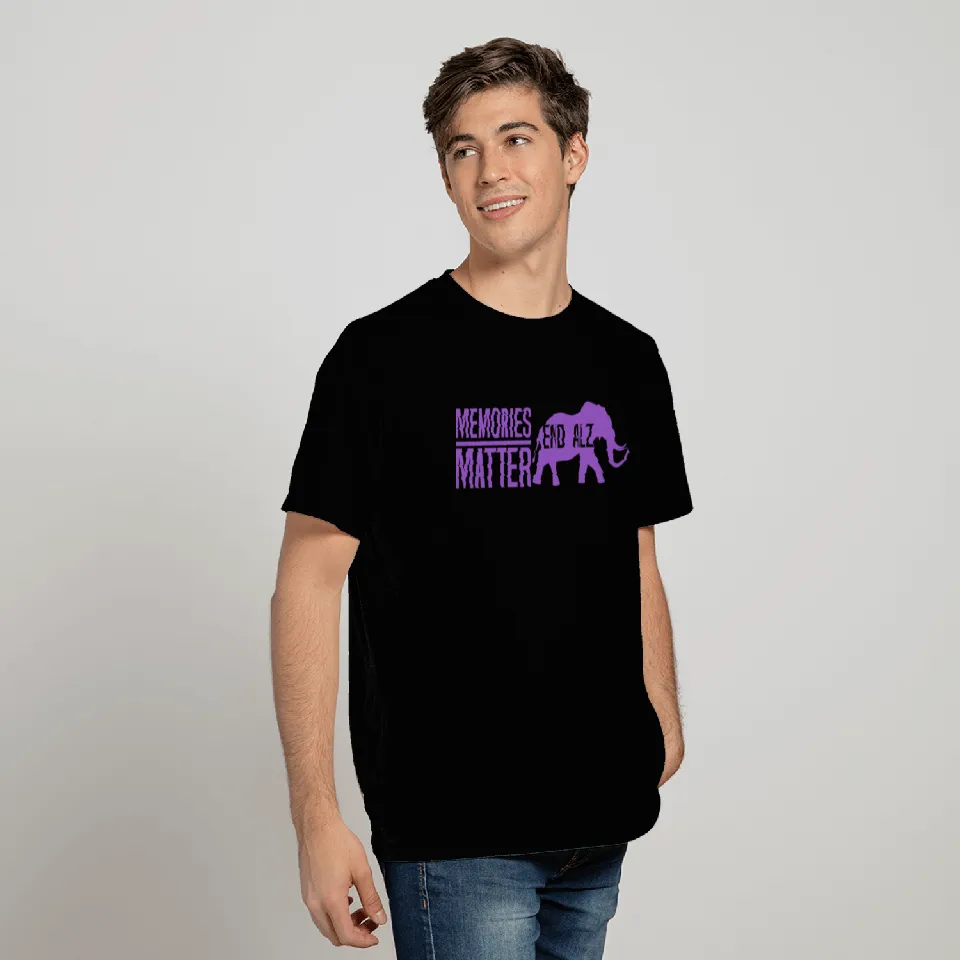 Memories Matter Purple Elephant And Text Alzheimer T Shirts
